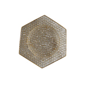 Assiette de service en métal, vaisselle de cuisine d'hôtel, décoration de table, plat de service pour aliments, plateau de service pour desserts, plateau en métal, fleur - Product Image 6