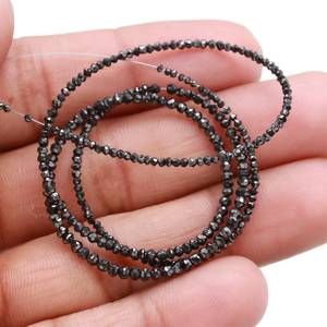 100% Natural <b>Black</b> Diamond Faceted Rondelle Beads Certified Diamond Strand for Personalized Jewelry Bag Packed - Product Image 3