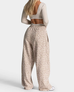 Pantalon large vintage taille haute en toile pour femme, style urbain tendance, 100 % coton, écologique - Product Image 2