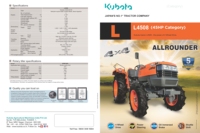 Tractor Agrícola Kubota L4508 - Tractores de 45 HP, Maquinaria Agrícola Pequeña, Equipo Articulado, Tractor Agrícola 4x4
