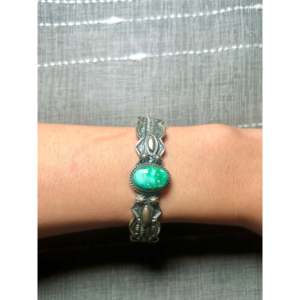 Leonard Maloney Sonoran Gold Turquoise & Sterling <b>Silver</b> <b>Cuff</b> <b>Bracelet</b> Fashionable Accessory - Product Image 5