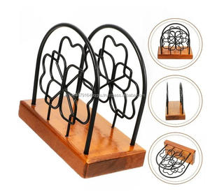 Asequible diseño de flores de metal y servilletero DE MADERA DE LA India - Product Image 5