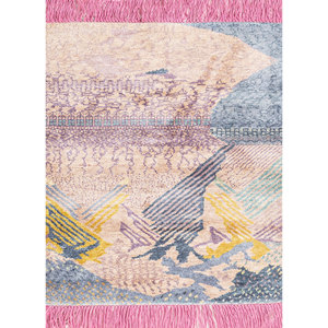 Alfombras de Seda Anudadas a Mano Manchaha Azules con Patrón Abstracto Estilo Tabriz para Dormitorio, Pasillo y Hogar-LPS-11 de Jaipur Rugs US - Product Image 1