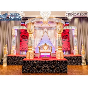 Piliers Jali en FRP pour mariage Rajwada, décoration de Mandap, les plus beaux Mandaps pour cérémonie de mariage, Mandap en fibre pour mariage Rajasthani, Mandap d'intérieur au Royaume-Uni - Product Image 1
