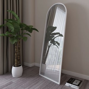 Espejo decorativo elegante FIYA Espejo decorativo de pie con marco ovalado blanco - Product Image 1