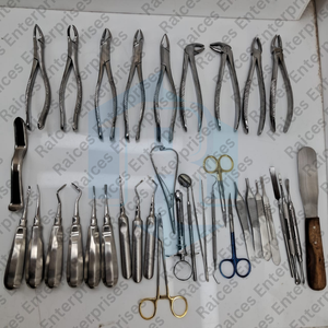 Kit d'extraction chirurgicale dentaire en acier inoxydable allemand certifié CE ensemble d'ascenseurs et de forceps de chirurgie buccale manuelle - Product Image 5