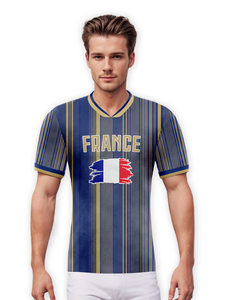 Camiseta de fútbol de Francia personalizada para hombres, mujeres y niños, nombre y número impresos personalizados, Estilo Chaleco, regalos para amantes del fútbol, conjuntos de aficionados - Product Image 2