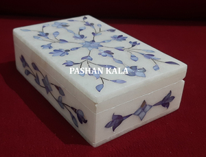 Hermosas Cajas de Mármol Blanco con Incrustaciones Florales de Nácar, Fabricadas en India, Variedad de Incrustaciones de Nácar en Caja de Mármol - Product Image 5
