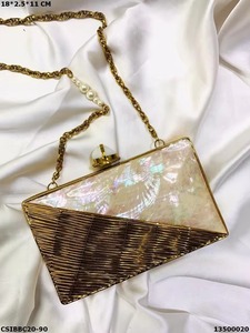 Diseño de tendencia con logotipo en relieve para mujer, bolso de dinero con piedra azul, bolso de mano, bolso de mano de Metal, bolso de mano de cuero con patrón de cocodrilo para mujer - Product Image 3