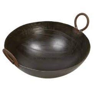 Kadhai enduit de poudre de couleur noire en métal de qualité supérieure d'approvisionnement direct d'usine avec des accessoires d'ustensiles de cuisine d'ustensiles de cuisine de poignées - Product Image 6