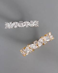 1.5x3mm Marquise Cut Moissanite Full <b>Eternity</b> Band <b>Ring</b> in Gold or <b>Silver</b> | Wedding Jewelry - Product Image 6