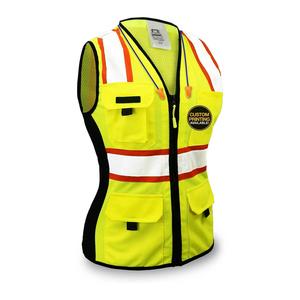 บริการ OEM เสื้อกั๊กสะท้อนแสงสำหรับสุภาพสตรี พร้อมโลโก้และแบรนด์แบบกำหนดเอง ผลิตจากไนลอน/โพลีเอสเตอร์ สำหรับงานสำรวจ ออกแบบและขนาดตามสั่ง - Product Image 1