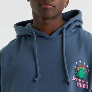 OEM New Wholesale 100% Cotton Fleece Hoodies Men's Custom Logo Unisex Loose Fit Heavyweight Plaid Embroidered Screen Printed - Product Image 2