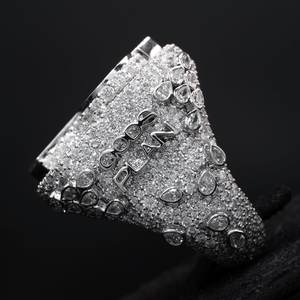 Custom GP <b>Initial</b> <b>Ring</b> | 925 Sterling Silver | VVS Moissanite Diamonds | Fully Iced Out Hip Hop Jewelry - Product Image 5