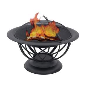 ชามเหล็กหลุมไฟตกแต่งกลางแจ้งพร้อมขาตั้งปลอมหนาและโครงสร้างลึกที่สร้างขึ้นเพื่อความอบอุ่นในสวน - Product Image 6