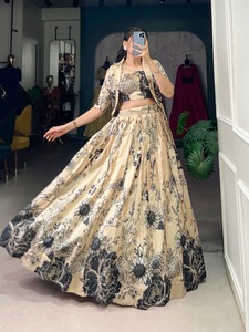 Colección DE BODA Tussar seda con estampado floral Lehenga Choli fabricante y proveedor de Surat a tarifa mayorista - Product Image 2