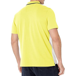100% coton respirant polos pour hommes été trois couleurs couture t-shirt à revers à manches courtes - Product Image 4
