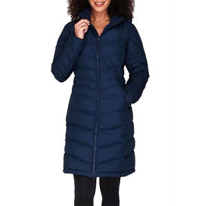 Vestes matelassées longueur genou les plus confortables fabriquées en usine pour hommes et femmes à vendre avec capuche attachée - Product Image 1