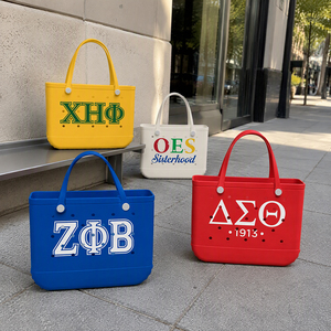 Bolsa de Playa de Verano Personalizada con Logotipo, Impermeable, de EVA, con Parte Superior Abierta, Impresión de Letras de Hermandad, Personalizada para la Vida Griega - Product Image 1