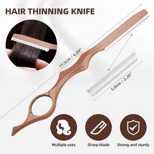 Juego de tijeras de adelgazamiento de peluquero ligeras para diestros de acero inoxidable profesional, uso de salón multifuncional, regalo de grado A + para - Product Image 4