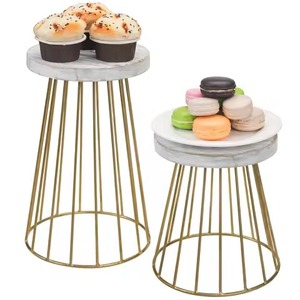 Support à gâteau en métal argenté pour la décoration de table de présentation de desserts de fête de mariage d'hôtel à la maison - Product Image 2