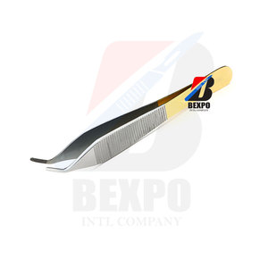 Pince à épiler dentaire demi-or Adson Instruments à épiler dentaires incurvés Manuel - Product Image 1