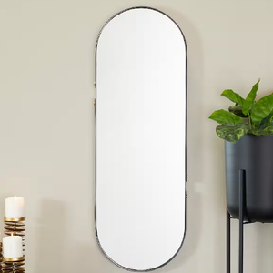 Modern Luxury Vintage/Antique Styled Oval Wall Mirror Black <b>Metal</b> <b>Framed</b> Wholesale Price Bulk Supplies Made of Glass - Product Image 6