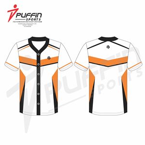 Maillot de baseball à col en V respirant imprimé par transfert thermique personnalisé 100% polyester à boutons Design gratuit OEM Ensembles uniformes d'équipe unisexes - Product Image 2
