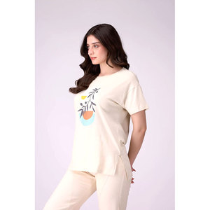 T-shirt surdimensionné pour femmes T-shirts graphiques col rond été manches courtes coupe ample hauts - Product Image 1