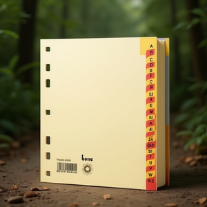 A-Z Register 100% Recycled Chamois DIN <b>A4</b> Cardboard 24 Register Sheets Bene File <b>Folder</b> Accessories - Product Image 3
