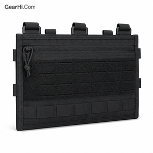 Panel organizador de nailon resistente con cremallera, negro, para pecho, con bolsillo administrativo, organizador de gancho y bucle, cubierta de mapa de perfil bajo - Product Image 1