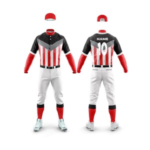 OEM Custom Logo Full Sublimation Breathable Quick Dry High Quality Polyester V-neck <b>Baseball</b> Uniform Unisex <b>Set</b> Printed Jerseys - Product Image 6