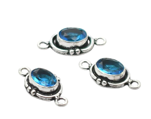 เงินโบราณ18K ชุบทองพลอยบุษราคัมห่วงคู่เชื่อมต่อ21X11mm เครื่องประดับ NC81ทำให้เสน่ห์ค้นหามาก - Product Image 2