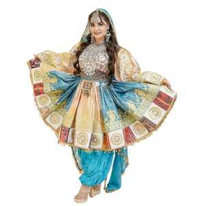 ชุดแต่งงานมีหลายสีให้เลือก ชุดแต่งงานแบบอัฟกัน คูชี ทำมือ ชุดราตรีสำหรับผู้หญิง ชุดปักลาย 3 ชิ้น - Product Image 1