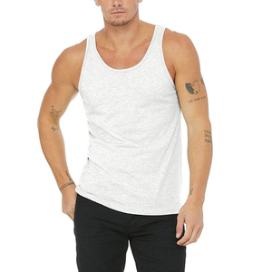 Heather Gray Gym Custom logo <b>Vest</b> Tank-top <b>Stringer</b> tank Tops Blank 100% Cotton Ringer tank Tops - Product Image 6