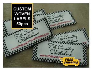 Étiquettes de vêtements imprimées en polyester de haute qualité Étiquettes de taille de pli d'extrémité tissée avec logo personnalisé pour T-shirts et chaussures - Product Image 4