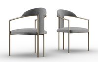 Fauteuil de haute qualité avec cadre en aluminium élégant, revêtement en microfibre, design européen moderne, salon, 100% fabriqué en Italie, VF HOME