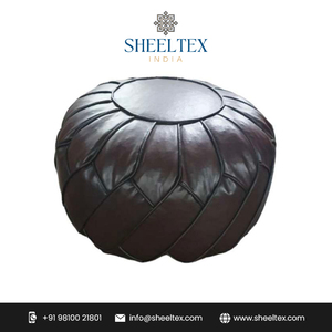 High Quality Modern Indoor Home Stylish Leather Rectangle Handmade Luxury Poufs for Decorative Use - Product Image 2