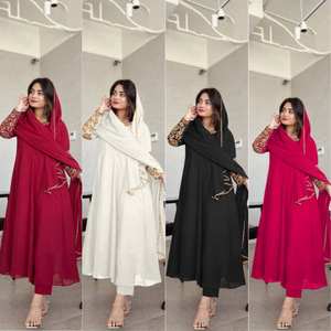 Nouvelle robe de soirée avec dupatta et pantalon assorti, couleur magnifique avec broderie, tenue décontractée, robe de cérémonie - Product Image 3