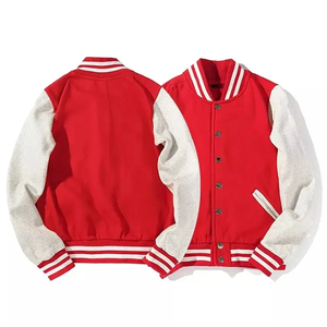 เสื้อแจ็กเก็ตหนังสำหรับผู้ชายเสื้อแจ็กเก็ตทีมเบสบอลปักโลโก้ Chenille - Product Image 2