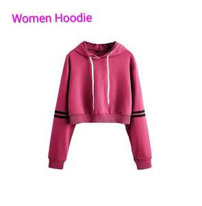 100% coton polaire femmes sweat à capuche sweat court femmes à capuche - Product Image 1