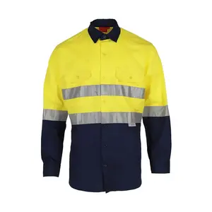 High Visibility Work Wear Safety Vest Shirts Reflective Shirt Oem Hi Vis 100% Cotton Safety Reflective <b>Fire</b> Retardant Work Shirt - Product Image 5