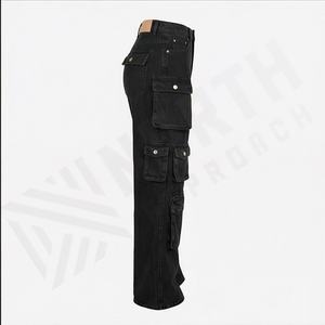 Pantalones Vaqueros Casuales de Cintura Plana para Mujer, Invierno, Alta Calidad, 100% Algodón, Resistentes al Viento, Transpirables, Venta al por Mayor, Personalizados, Nuevos - Product Image 3