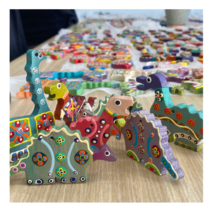 Juguete de animales de madera respetuoso con el medio ambiente Juguete de animales de madera Hecho a mano Regalo Montessori Tiempo de juego natural seguro para niños Inspirado creativo - Product Image 3