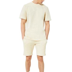 ชุดเซ็ตเสื้อผ้าผู้ชายขายดีสำหรับฤดูร้อน ผลิตตามสั่ง รับทำโลโก้ ขายส่ง ไซส์ใหญ่ ชุดเสื้อและกางเกงขาสั้น ดีไซน์ระบายอากาศ ผ้าฝ้ายฟลีซ 100% - Product Image 5