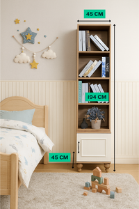 Mesita de Noche Arion Kids Nefes con Patas de Madera, Librería con Cuerpo de MDF, Librería Moderna - Product Image 2