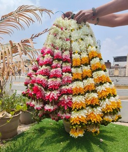 Guirnalda de flores de tela multicolor para colgar flores artificiales para decoración india, regalo de inauguración de la casa, decoración del banquete de boda - Product Image 1
