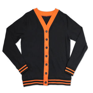 Custom Red College University <b>Cardigan</b> Sweater V-neck Nylon/Acrylic Long Sleeve Knit Rib Pullover Button Winter Front - Product Image 6