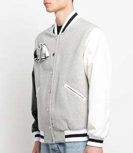 Hombres personalizado nuevo bordado Chenille parches Varsity chaquetas de los hombres de lana cuerpo de cuero mangas Letterman béisbol chaquetas universitarias - Product Image 3