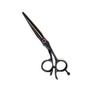 Ciseaux de coupe de cheveux incurvés enduits de couleur noire ciseaux de bord de lame élégant de cheveux ciseaux résistants pour le Salon - Product Image 1